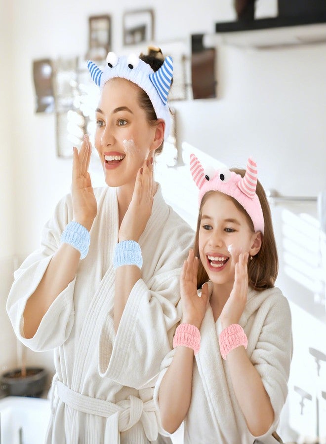 CAVETEE Monster Headband, Cute Soft Coral Fleece Spa Headbands for Washing Face Skincare Makeup Hair Accessories for Women - Image 3