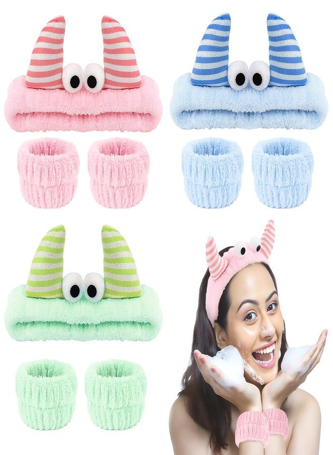 CAVETEE Monster Headband, Cute Soft Coral Fleece Spa Headbands for Washing Face Skincare Makeup Hair Accessories for Women - Image 1