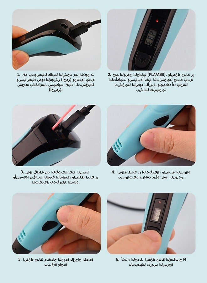 Reobrix 3D Printing Pen Set for Kids, 3rd Generation with PLA Filament Refills, With Adjustable Speed And Temperature (USB Plug) Creative Toy, Great Arts Crafts Gift for Kids & Adults - Image 5