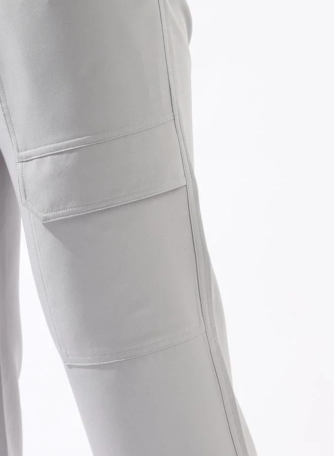 HIGH STAR light grey Grey Trousers Solid Button Woven Full Cargo Mid-Rise for Men – Make every day iconic for Men | Best Price UAE