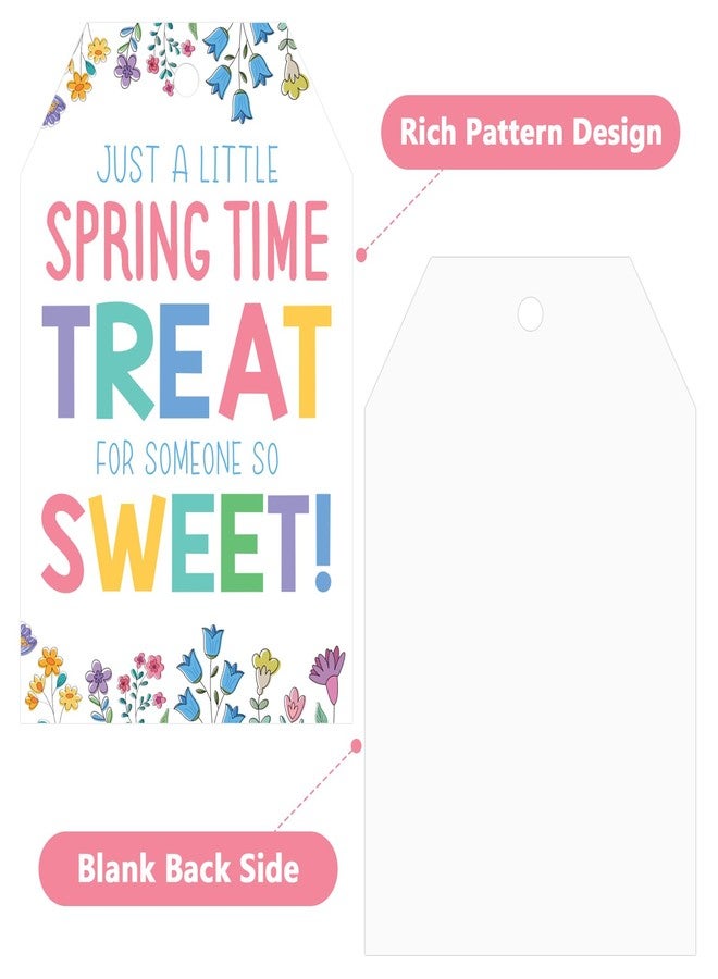 Anwyll Spring Gift Tags with String - 50Pcs Happy Spring Tags Hello Welcome Spring Gift Tag Spring Flower Floral Tag Just A Little Spring Time Treat for Someone Sweet Label for Party Favor Decoration - Image 2