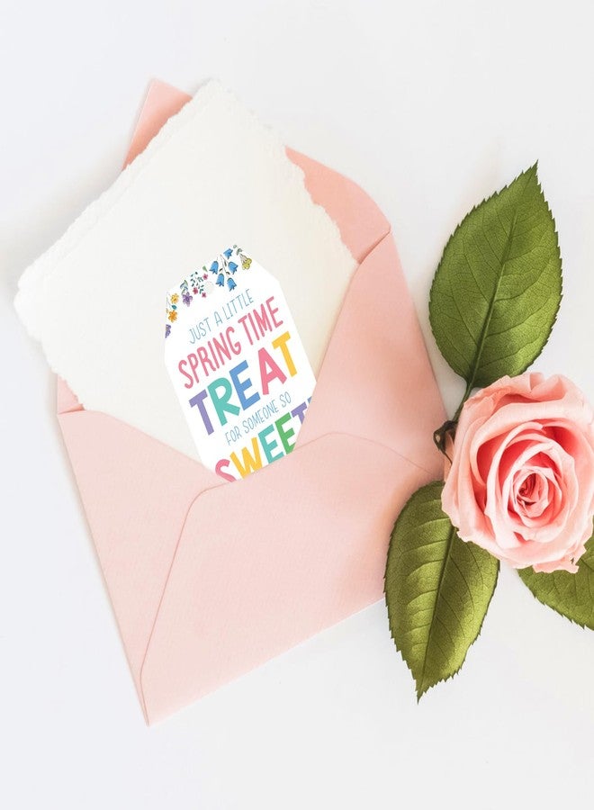 Anwyll Spring Gift Tags with String - 50Pcs Happy Spring Tags Hello Welcome Spring Gift Tag Spring Flower Floral Tag Just A Little Spring Time Treat for Someone Sweet Label for Party Favor Decoration - Image 5