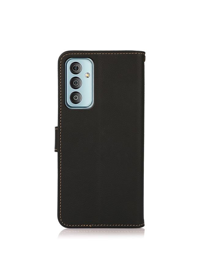 S-TOP Case For Samsung Galaxy M13 4G KHAZNEH Custer Genuine Leather RFID Phone Case - Image 3