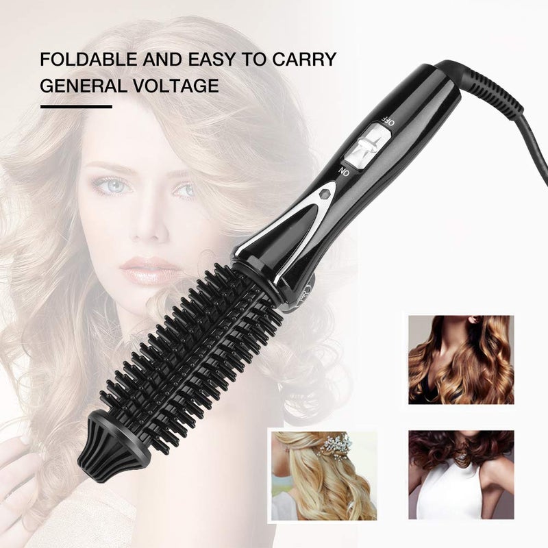 woobles Ionic Ceramic Thermal Brush, Foldable Hot Brush Curling Iron Comb for Styling & Frizz Control - Image 2