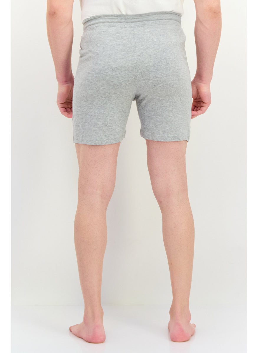 Sergio Tacchini Men Brand Logo Pajama Shorts, Grey  - Image 3