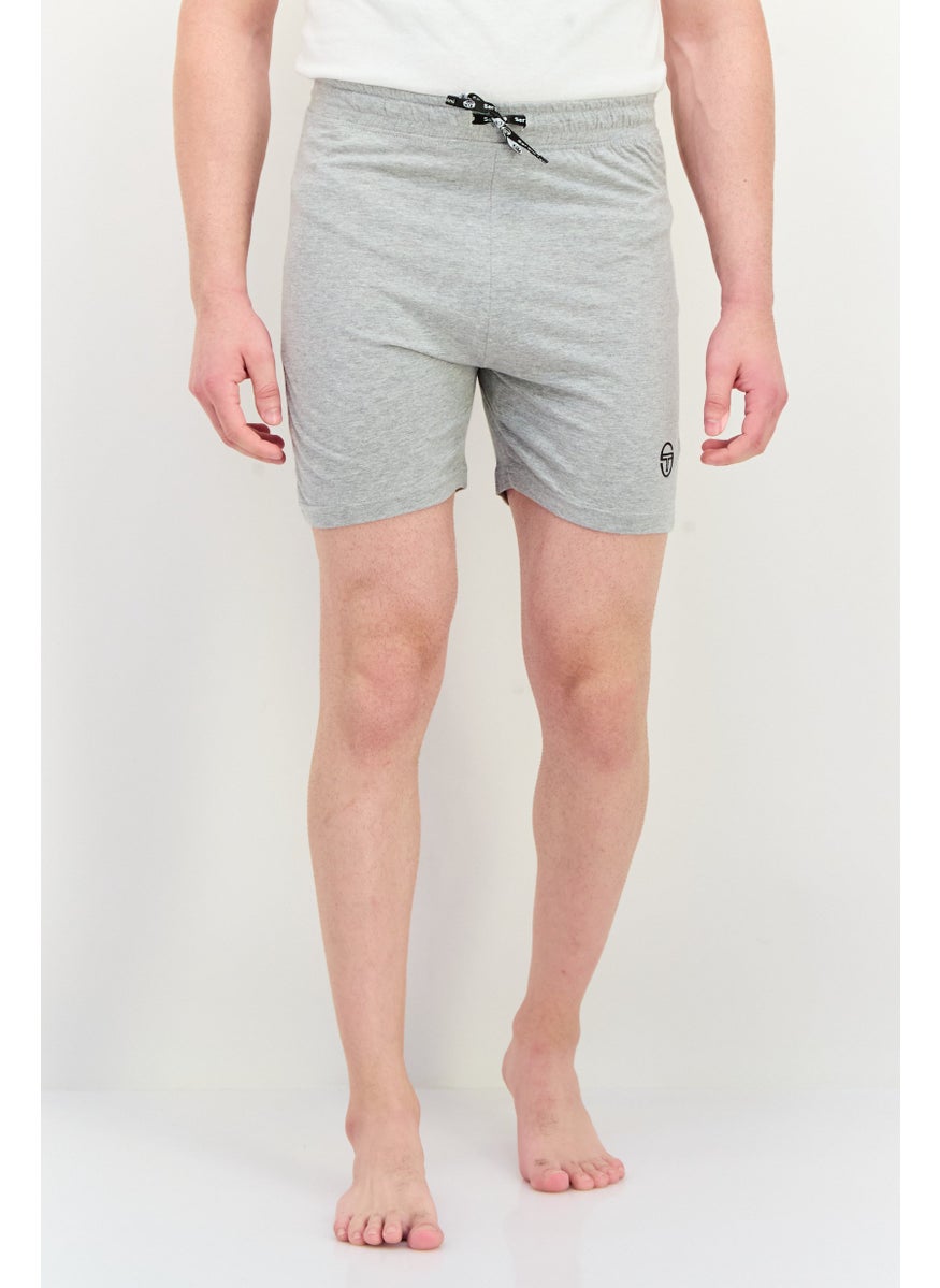 Sergio Tacchini Men Brand Logo Pajama Shorts, Grey  - Image 1