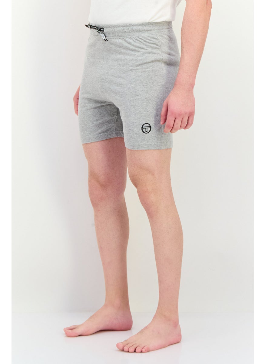 Sergio Tacchini Men Brand Logo Pajama Shorts, Grey  - Image 2