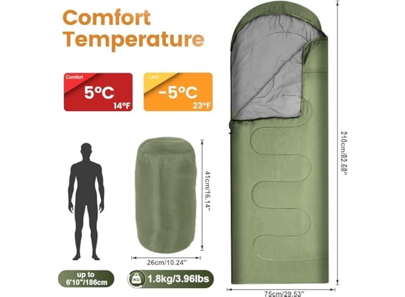 Camping Sleeping Bag - Lightweight sleeping bag for adults, boys, and girls; waterproof camping gear for travel and outdoor use. - Image 3