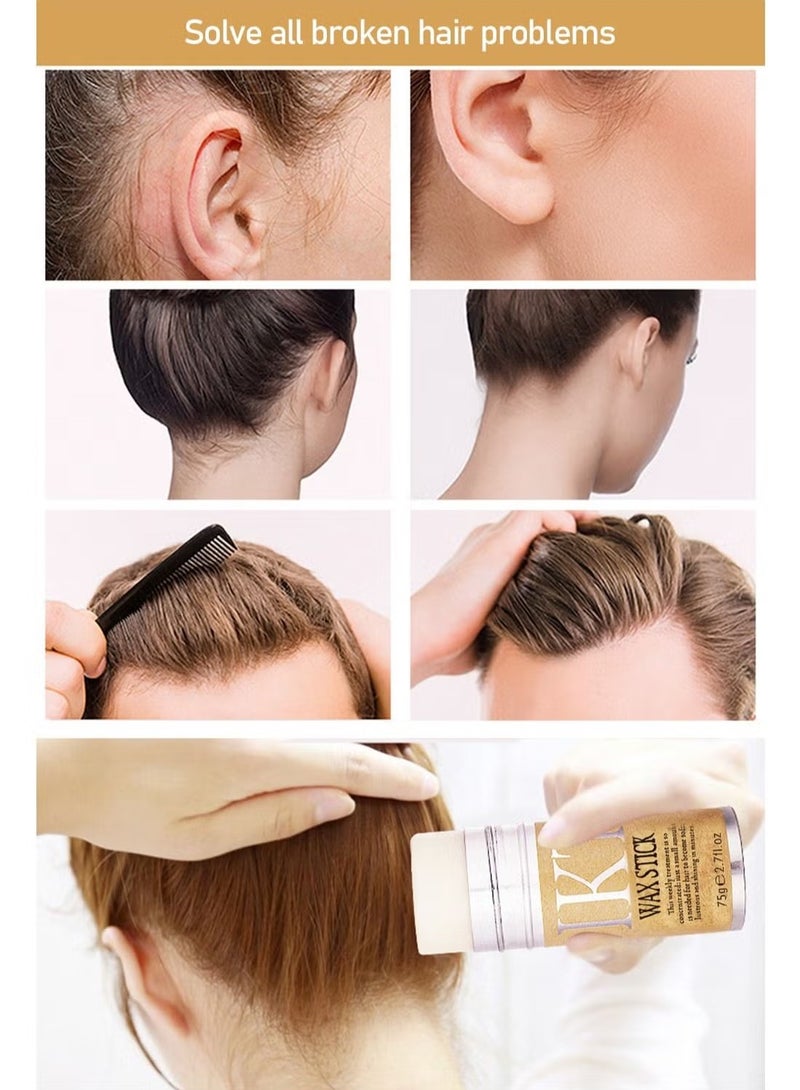 اي كي تي عصا شمع الشعر قوية وطويلة الأمد، شمع تصفيف غير دهني للشعر المجعد ذو الحواف المتطايرة مناسب للجنسين - Image 3