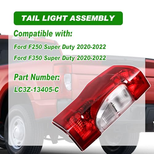Lochnchn Tail Lights Rear Taillight Assembly Compatible with Ford F250 F350 Super Duty 2020 2021 2022 Tail Lamp Non-LED Non-Blind Spot Left Driver Side - Image 2