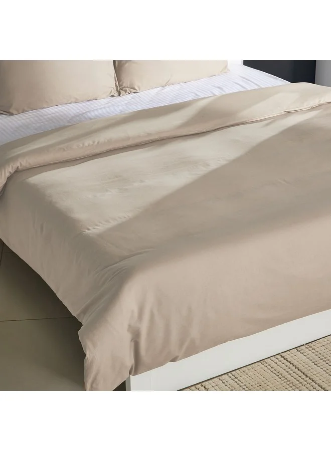 هوم بوكس طقم غطاء لحاف بالينا قطن سادة مقاس سوبر كينج 240 × 220 سم