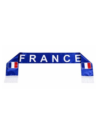 France Supporter Scarf – Blue Fan Scarf with Flag Design & Fringe – Lightweight Football Fan Scarf for Matches & Events - view 2