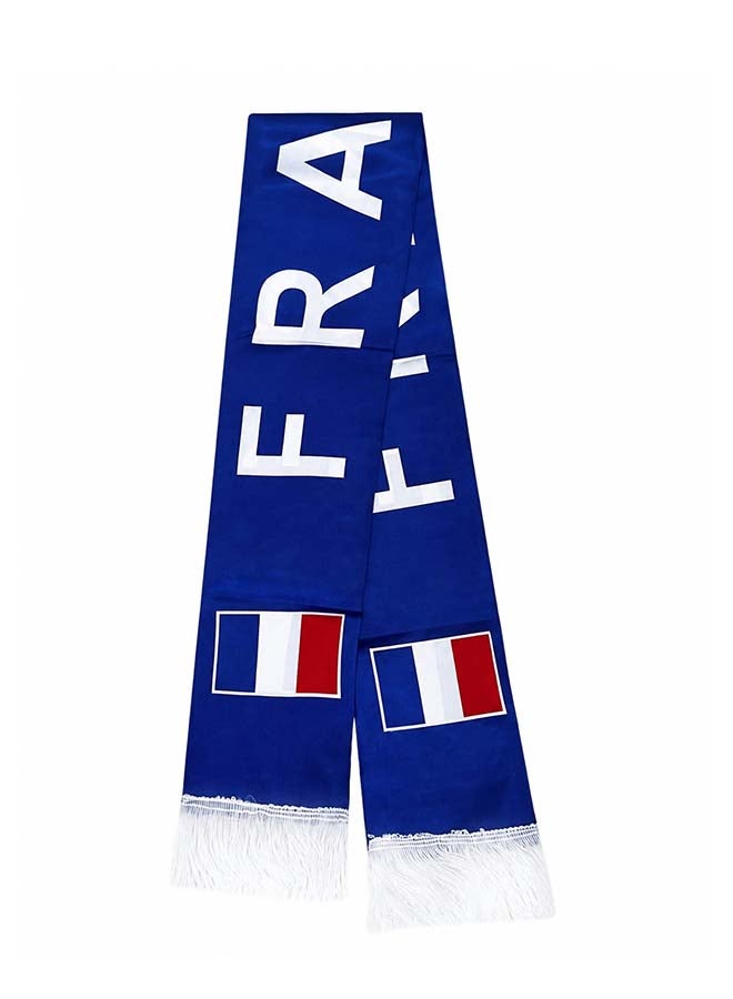 Toyland France Supporter Scarf – Blue Fan Scarf with Flag Design & Fringe – Lightweight Football Fan Scarf for Matches & Events - Image 1