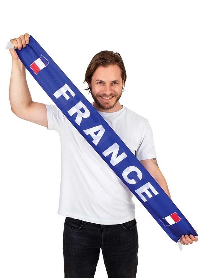 Toyland France Supporter Scarf – Blue Fan Scarf with Flag Design & Fringe – Lightweight Football Fan Scarf for Matches & Events - Image 4