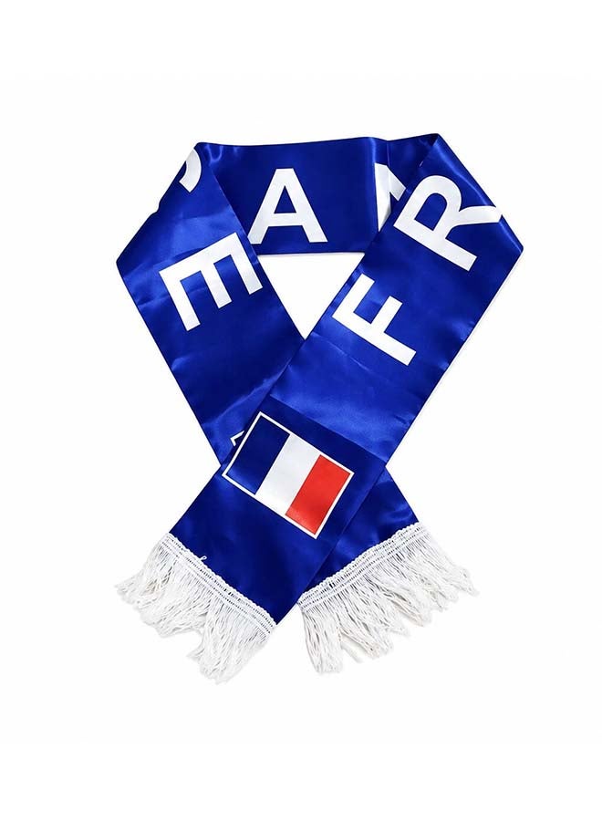 Toyland France Supporter Scarf – Blue Fan Scarf with Flag Design & Fringe – Lightweight Football Fan Scarf for Matches & Events - Image 3