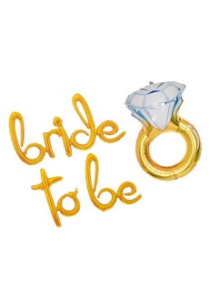 Atpata Funky Atpata Funky Bride To Be Cursive Text Foil Balloons (Golden Ring) 