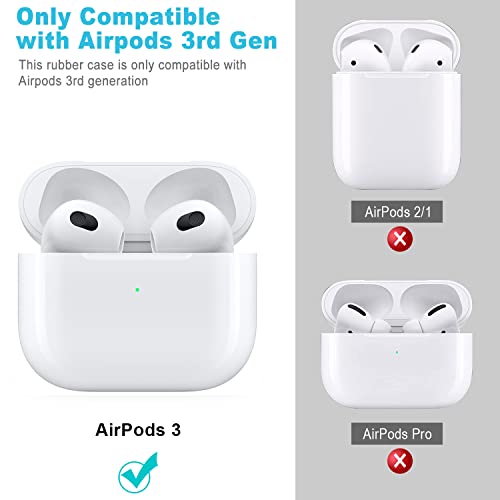 Gawnock Moon Star Silicone Compatible with AirPods 3 Case 2021, Gawnock Soft Case for Compatible with AirPods 3rd Generation Print Cover for Women Girls with Keychain (Moon/Star) - Image 2