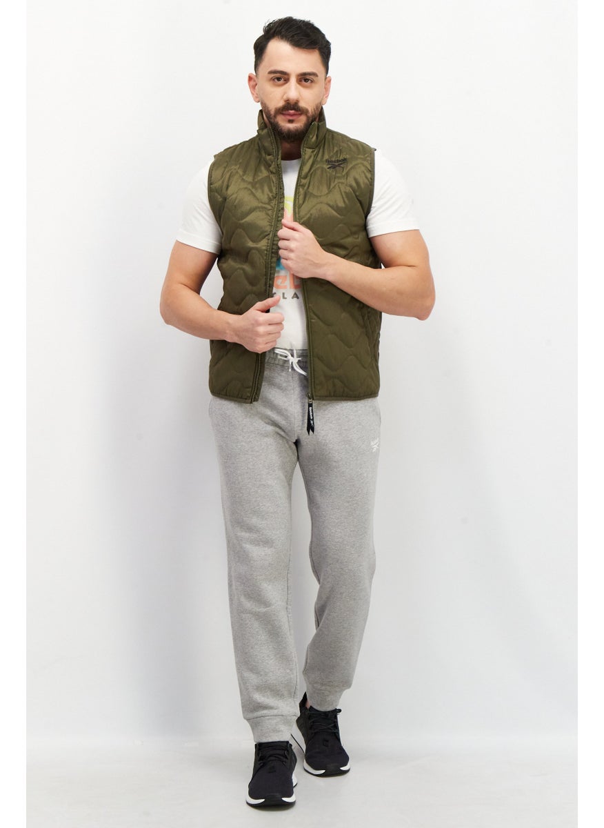 Reebok - Men Sportswear Fit Padded Outdoor Vest Jacket, Olive - Image 1