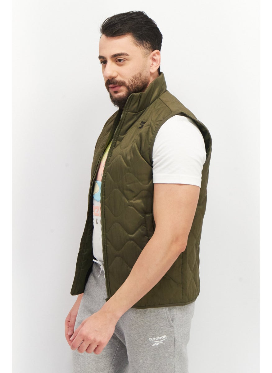 Reebok - Men Sportswear Fit Padded Outdoor Vest Jacket, Olive - Image 1