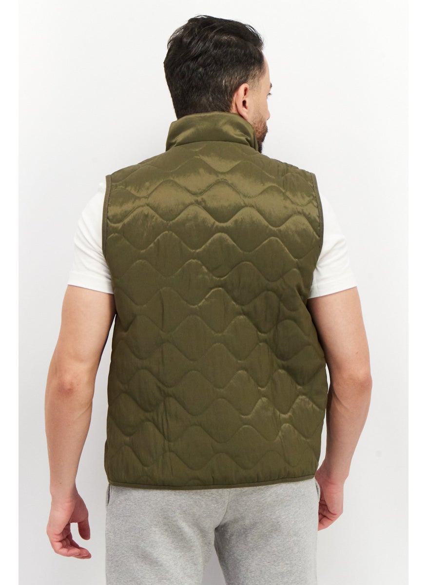 Reebok - Men Sportswear Fit Padded Outdoor Vest Jacket, Olive - Image 1