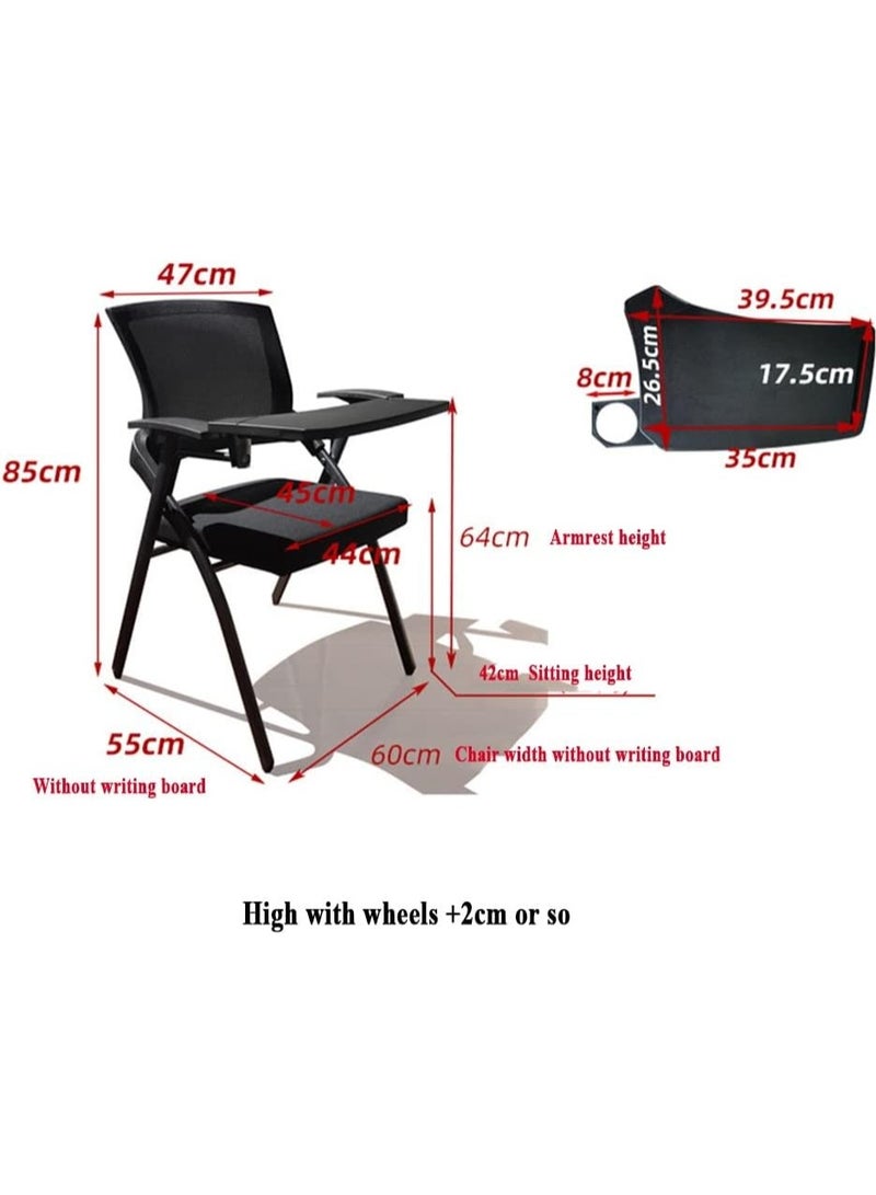 Raxoom Folding Chair With Writing Board Foldable Chair Training Desk Chairs  - Image 2