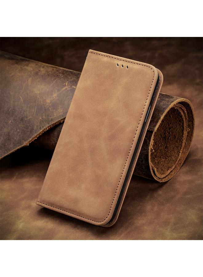 S-TOP Case For Samsung Galaxy S24 FE 5G Retro Skin Feel Magnetic Leather Phone Case - Image 2