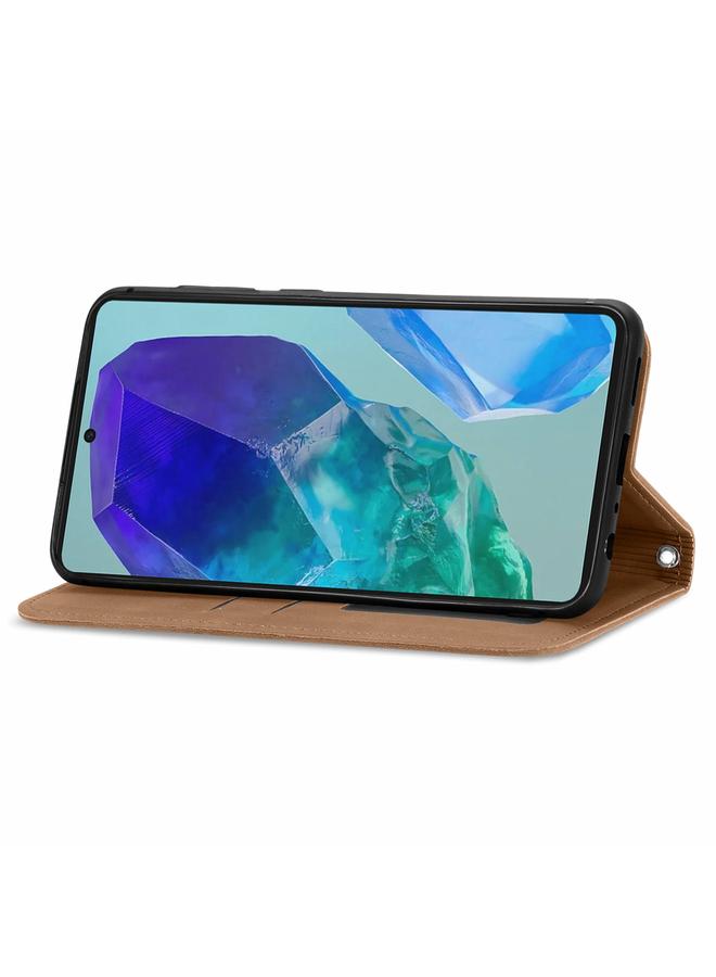 S-TOP Case For Samsung Galaxy S24 FE 5G Retro Skin Feel Magnetic Leather Phone Case - Image 4