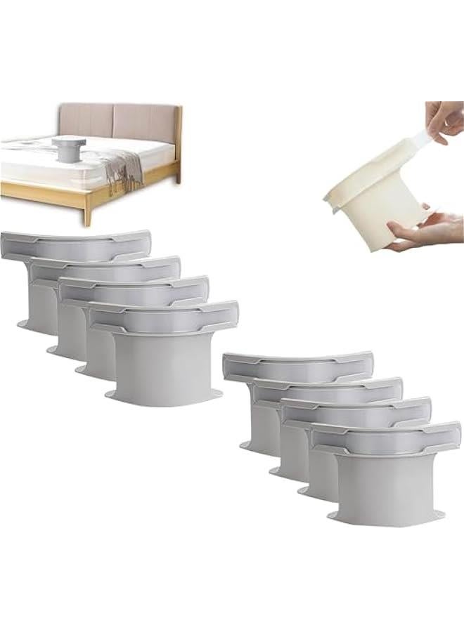 MIXDE Bed Sheet Stops with Lock Strips, Heavy Duty Fixing Clips, Non Slip Bed Sheet Support, for Mattress for All Sizes, Bedding (Grey-8pcs) - Image 1