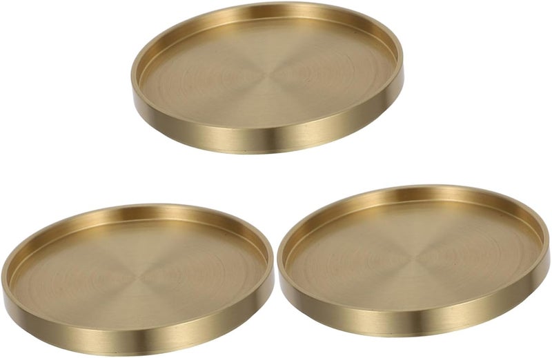 3pcs Brass Set - Tea Pads for Home Decor Non- Water Mug Mats Elegant Cup Insulation for Dining Tables - Image 1