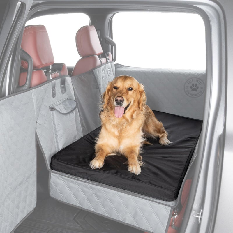 Ruff Liners Dog Bed for Car Back Seat, Medium Black â€“ As Seen on Shark Tank â€“ Fits Medium Seat Extender â€“ Non-Slip Base, Waterproof Cover, Machine-Washable â€“ Dog Mat for Car with Rebound Foam Comfort - Image 1