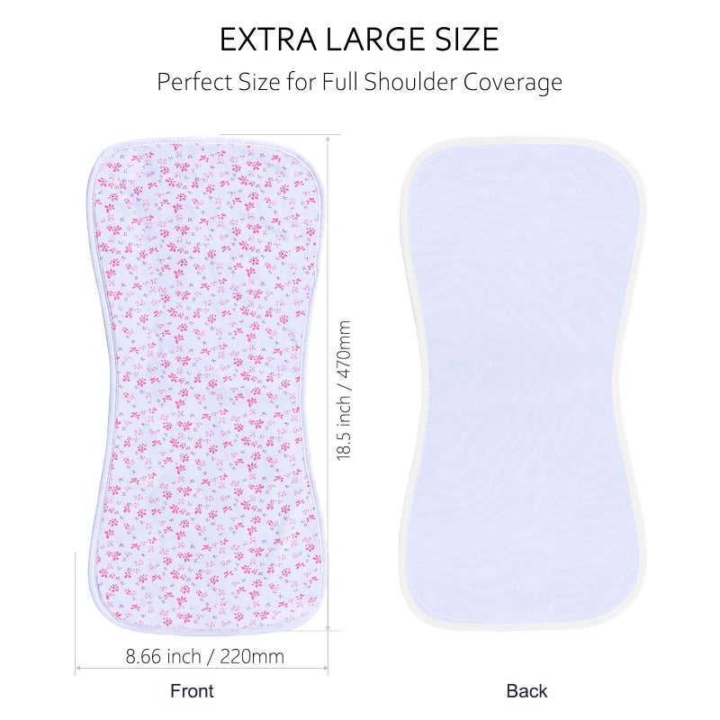 Hakochia Burp Cloths for Baby Girls Organic Cotton Large Burp Clothes Extra Absorbent Soft Burping Rags Spit Up Cloth Sets for Newborns 8 Pack - Image 2