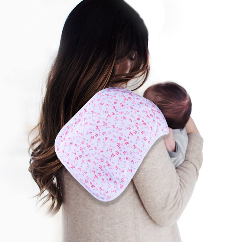 Hakochia Burp Cloths for Baby Girls Organic Cotton Large Burp Clothes Extra Absorbent Soft Burping Rags Spit Up Cloth Sets for Newborns 8 Pack - Image 4