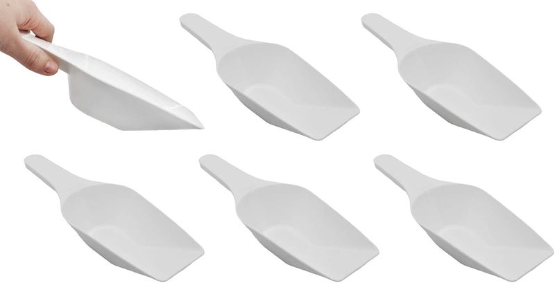 EISCO 6PK Scoops, 250ml (8.5oz) - Polypropylene Plastic - Flat Bottom - Excellent for Measuring & Weighing - Autoclavable - Image 1
