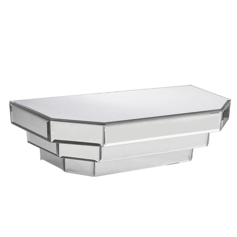 Howard Elliott Collection Howard Elliot Mirrored Floating Wall Shelf for Home Decor Silver Wall Mounted Modern Glass Shelf Wall Decorative Mirror Shelf for Living Room Bathroom Entryway Mirror Ledge 6H x 16W x 7D 