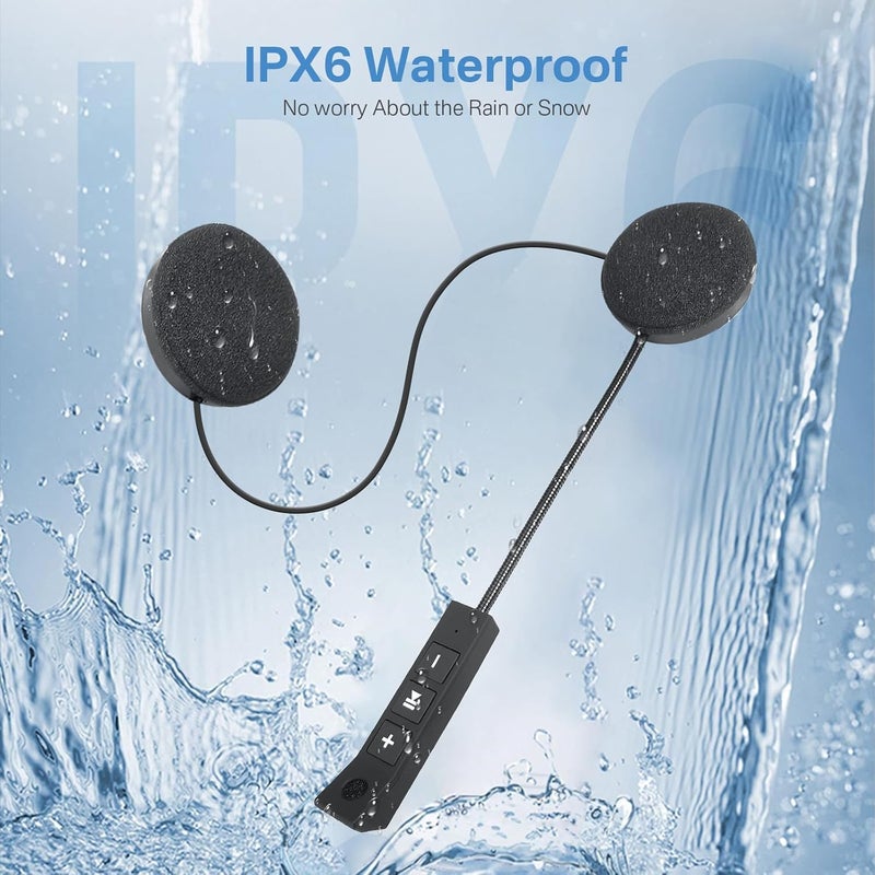 SHOPEE خوذة دراجة نارية مع سماعة بلوتوث 5.3، مكبرات صوت لاسلكية خارجية لسماعات خوذة مع صوت ستيريو HiFi، بطارية 900 مللي أمبير، سماعة رأس تلقائية للمكالمات بدون استخدام اليدين لرياضة الدراجات النارية والركوب على الدراجات - Image 3