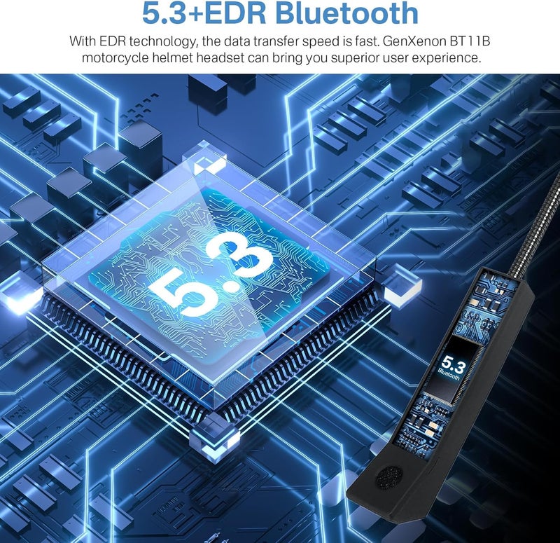 SHOPEE خوذة دراجة نارية مع سماعة بلوتوث 5.3، مكبرات صوت لاسلكية خارجية لسماعات خوذة مع صوت ستيريو HiFi، بطارية 900 مللي أمبير، سماعة رأس تلقائية للمكالمات بدون استخدام اليدين لرياضة الدراجات النارية والركوب على الدراجات - Image 2