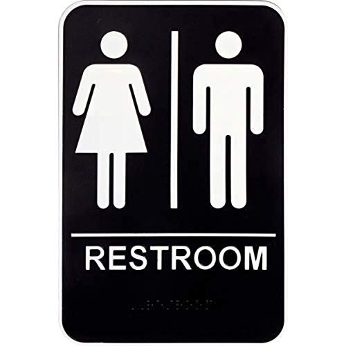 Hillman Unisex Restroom Sign with Braille 6" x 9" - Image 2