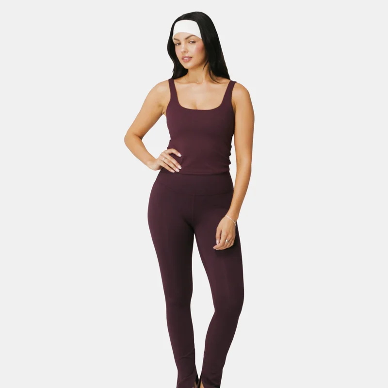 Fabletics Brown Women's PureLuxe Built-In Bra Training Tank Top for Women | Best Price UAE