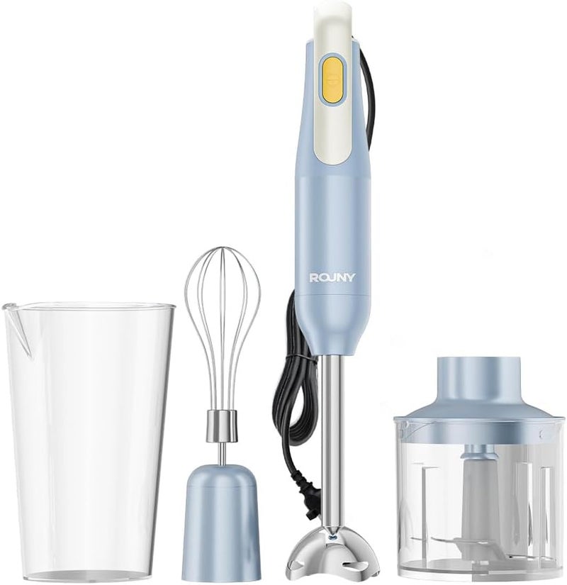 ROUNY Powerful 850W 4-in-1 Hand Immersion Blender, Immersion Multi-Purpose Stainless Steel Stick Blender,700ml Mixing Beaker,500ml Food Processor,Whisk,Easy Handling, Lightweight - Image 1