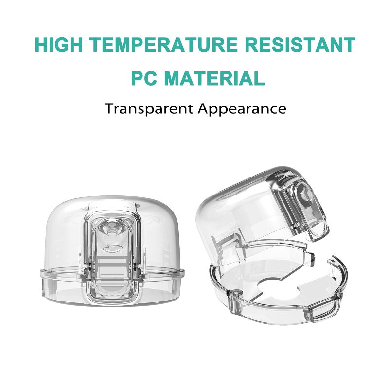 GRENFU فائز بجوائز اختيار الأم الذهبية - أغطية مقابض الموقد لسلامة الأطفال (5 + 1 عبوة) تصميم مزدوج المفاتيح وحجم عالمي مطور لأغطية مقابض الغاز مع رؤية واضحة أغطية مقابض الفرن المقاومة للأطفال والحيوانات الأليفة - Image 4