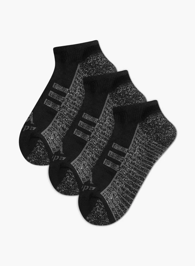 Set of 3 - Kappa Logo Print Half Terry Ankle Length Socks