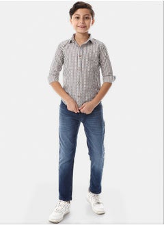 Turn Down Collar Striped Boys Shirt