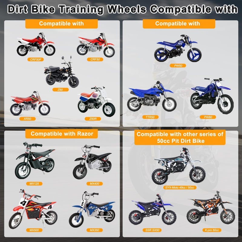 EOPOAYI Dirt Bike Training Wheels 50cc with Bell for Mini Pit Bikes - Image 2