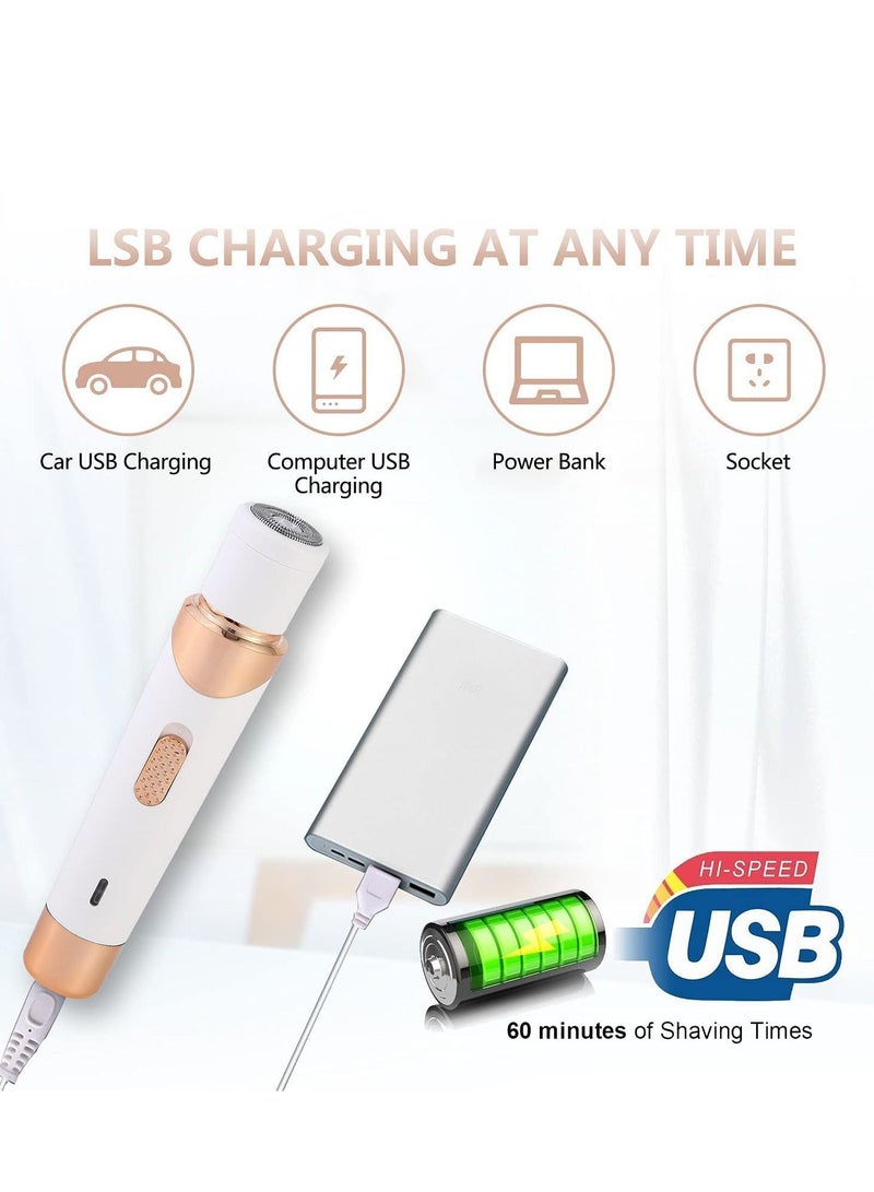 يو إل اتش واي سي ماكينة حلاقة كهربائية 4 في 1 للنساء لتشذيب البيكيني ، ماكينة حلاقة نسائية لاسلكية للاستخدام الرطب والجاف ، ماكينة حلاقة للوجه والساقين وتحت الإبطين ، رأس تشذيب قابل للاستبدال ، USB قابلة لإعادة الشحن - Image 5