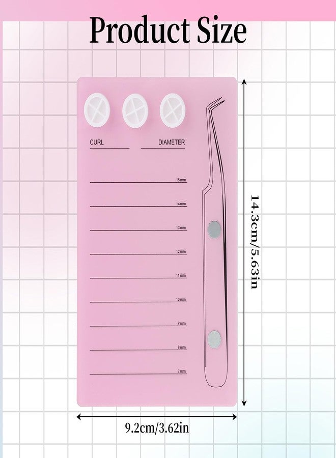 Sliverdew Acrylic Eyelash Extension Eye Lash Pallet Tool Acrylic Lash Tile holder Grafting False Eyelash Organizer Extension Pad with Suction for Tweezers, Pink - Image 2