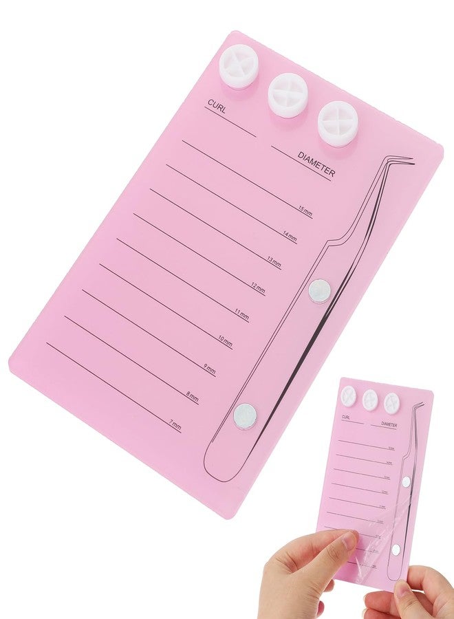 Sliverdew Acrylic Eyelash Extension Eye Lash Pallet Tool Acrylic Lash Tile holder Grafting False Eyelash Organizer Extension Pad with Suction for Tweezers, Pink - Image 1