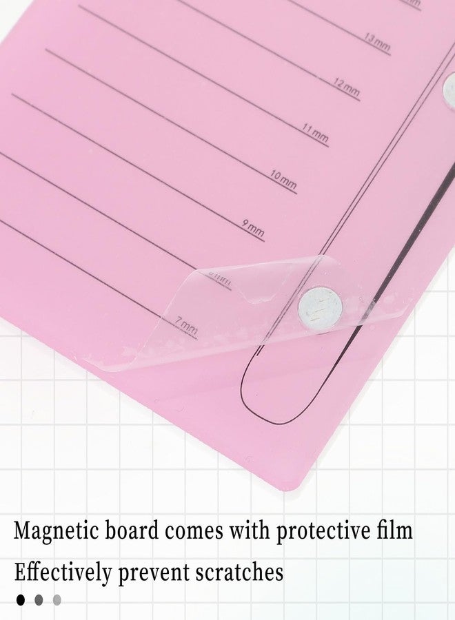 Sliverdew Acrylic Eyelash Extension Eye Lash Pallet Tool Acrylic Lash Tile holder Grafting False Eyelash Organizer Extension Pad with Suction for Tweezers, Pink - Image 4