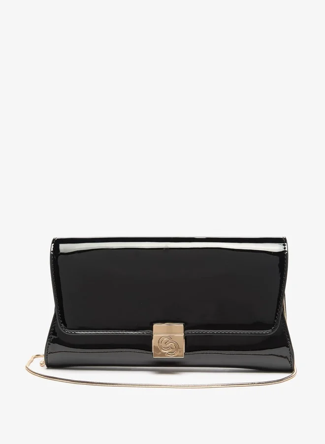 سيليست Women's Solid Crossbody Bag with Magnetic Closure and Chain Strap