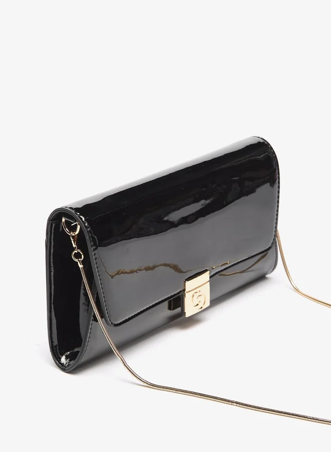 سيليست Women's Solid Crossbody Bag with Magnetic Closure and Chain Strap