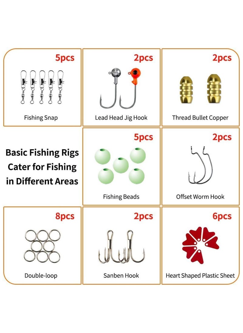Generic - 78 Pcs Fishing Lures Kit,Tackle Box Kit with Tackle Included Fishing Accessories and Fishing Equipment Frog Worms Grasshopper Lures,etc - Image 1